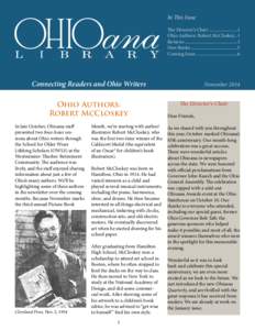 Ohioana Library:  Ohioana Newsletter -- November 2014