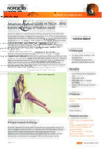 American Apparel GOES HI TECH - RFID boosts efficiency of fashion retail