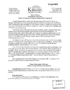 JCARR notice of hearing[removed]Department of Revenue