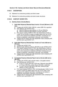 Section[removed]Sanitary and Storm Sewer Pipe and Structures Materials[removed]DESCRIPTION.  A.