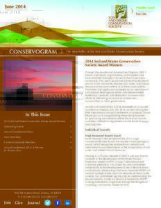 June[removed]CONSERVOGRAM The newsletter of the Soil and Water Conservation Society