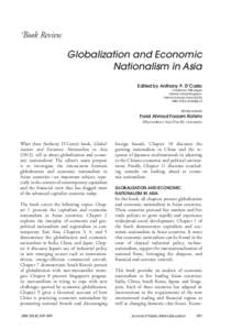 Book Review  Globalization and Economic Nationalism in Asia Edited by Anthony P. D’Costa Hardcover: 288 pages