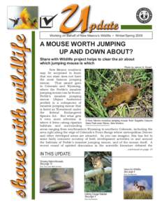 Working ng on Behalf of New Mex Mexico’s Wildlife • Winter/Spring 2009 A MOUSE WORTH JUMPING UP AND DOWN ABOUT?
