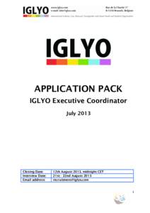    APPLICATION PACK IGLYO Executive Coordinator July 2013