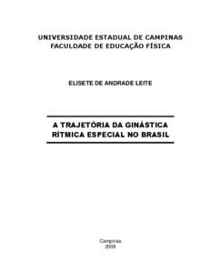 UNIVERSIDADE ESTADUAL DE CAMPINAS FACULDADE DE EDUCAÇÃO FÍSICA