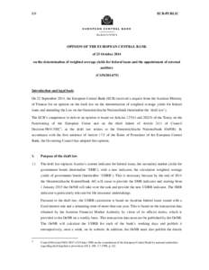 Microsoft Word - EN Opinion CON#2f2014#2f75 on the determination of weighted average yields for federal loans and the appointme