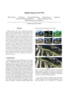 Aligning Images in the Wild Yasuyuki Matsushita2 Kok-Lim Low3 Siying Liu1 Linlin Liu∗3 Institute of Infocomm Research1