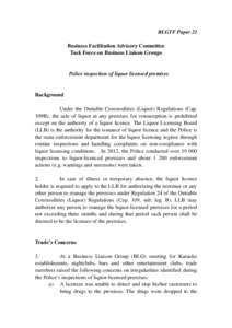 Microsoft Word - BLGTF Paper 21 - Police Inspection of Liquor Licence Premises