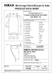 RE AM Beverage Cans Europe & Asia PRODUCT DATA SHEET PRODUCT DESCRIPTION H