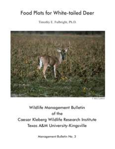 Food Plots for White-tailed Deer Timothy E. Fulbright, Ph.D. © Billy Lambert  Wildlife Management Bulletin