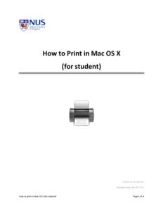       How to Print in Mac OS X  (for student) 