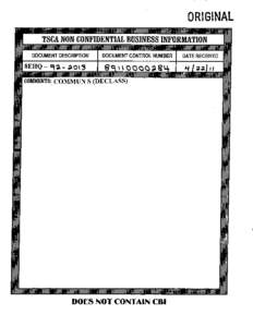 ORIGINAL TSCA NON-CONFID)ENTIAL BUSINESS INFORMATION DOCUMENT DESCRIPTION 8EHQ-c9-a.;o%5