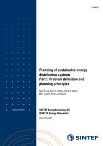 TR A6557  Planning of sustainable energy distribution systems Part I: Problem definition and planning principles