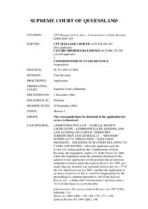 SUPREME COURT OF QUEENSLAND CITATION: CPT Manager Ltd & Anor v Commissioner of State RevenueQSC 424