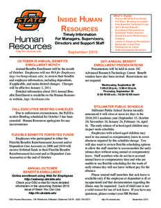 Inside Human Resources Timely Information For Managers, Supervisors, Directors and Support Staff