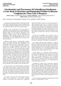 Goldschmidt 2000 September 3rd–8th, 2000 Oxford, UK. Journal of Conference Abstracts Volume 5(2), 1045