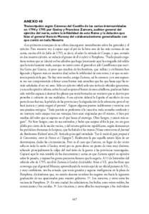 ANEXO 40 Transcripción según Cánovas del Castillo de las cartas intercambiadas en 1794 y 1795 por Godoy y Francisco Zamora, auditor general del ejército del norte, sobre la inﬁdelidad de este Reino y la delación q