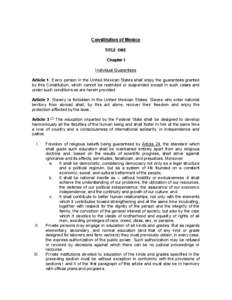 Anticlericalism / Constitution of Mexico / Cristero War / Treason / Article One of the Constitution of Georgia / Constitution of Libya / Law / Politics / Mexico