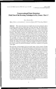 Journal of ScientiJic Exploration, Vol. 9, No. I, pp. 1-43, [removed][removed]Society for Scientific Exploration  Unconventional Water Detection: