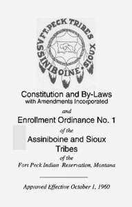 Constitution and By-Laws with Amendments Incorporated and Enrollment Ordinance No. 1 of the