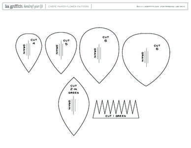 CREPE PAPER FLOWER PATTERN  cut 6  cut
