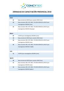 JORNADAS DE CAPACITACIÓN PRESENCIAL 2018 Enero 22 Bases de dato de EBSCO para usuarios DINA (Lima)