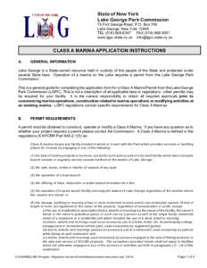 State of New York Lake George Park Commission 75 Fort George Road, P.O. Box 749 Lake George, New York[removed]TEL[removed]FAX[removed]www.lgpc.state.ny.us [removed]