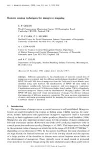 int. j. remote sensing, 1998 , vol. 19 , no. 5 , 935± 956  Remote sensing techniques for mangrove mapping E. P. GREEN World Conservation Monitoring Centre, 219 Huntingdon Road, Cambridge CB3 0DL, England, UK