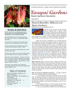 University of Arizona Yavapai County Cooperative Extension  Yavapai Gardens Master Gardener Newsletter June 2014