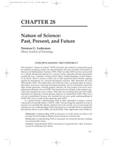 ch28_8062_Abell_LEA[removed]:24 PM Page 831  CHAPTER 28 Nature of Science: Past, Present, and Future Norman G. Lederman