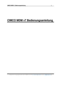 CIMCO MDM v7 Bedienungsanleitung  1 CIMCO MDM v7 Bedienungsanleitung