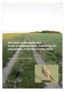 The value of the green belt south of Addenbrookes, Cambridge to populations of farmland birdsReport of a survey of grid square TL4654