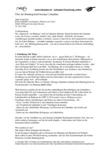 www.lehrplan.ch - Lehrplan-Forschung online  Über die Bindungskraft heutiger Lehrpläne Anna-Verena Fries  Referat gehalten am Kongress: Bildung und Arbeit