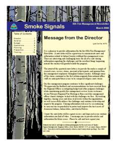 Smoke Signals  BIA Fire Management Newsletter March[removed]Table of Contents