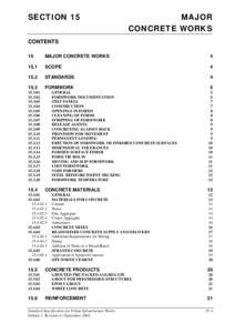 SECTION 15  MAJOR CONCRETE WORKS  CONTENTS