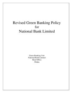Revised Green Banking Policy for National Bank Limited  Green Banking Unit