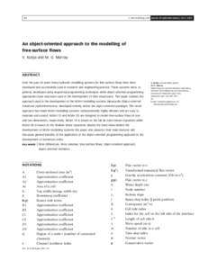 Q IWA Publishing 2007 Journal of Hydroinformatics | 09.2 | An object-oriented approach to the modelling of free-surface flows