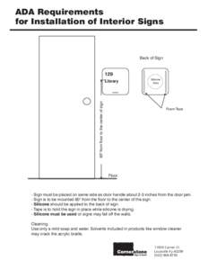 ADA Requirements for Installation of Interior Signs Back of Sign  129