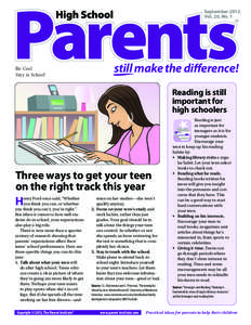 Parents Still make the difference!® (High School Edition) — September 2012