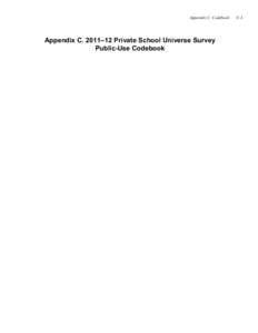 Private School Universe Survey (PSS): Public-Use Data File User’s Manual for School Year 2011–12