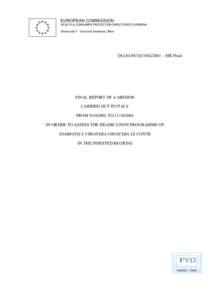 EUROPEAN COMMISSION HEALTH & CONSUMER PROTECTION DIRECTORATE-GENERAL Directorate F - Food and Veterinary Office DG(SANCO[removed] – MR Final