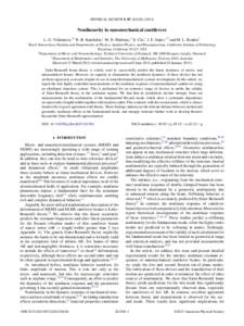 PHYSICAL REVIEW B 87, Nonlinearity in nanomechanical cantilevers L. G. Villanueva,1,2 R. B. Karabalin,1 M. H. Matheny,1 D. Chi,1 J. E. Sader,1,3 and M. L. Roukes1 1