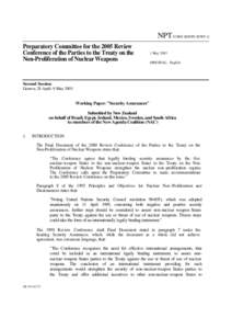 NPT /CONF.2005/PC.II/WP.11 Preparatory Committee for the 2005 Review Conference of the Parties to the Treaty on the Non-Proliferation of Nuclear Weapons  1 May 2003