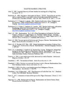 SELECTED BAMBOO LITERATURE Ades, G[removed]Important discovery of lesser bamboo bat roosting site in Hong Kong. Porcupine! 19: 22.