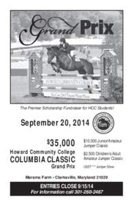 The Premier Scholarship Fundraiser for HCC Students!  ★ COLUMB I