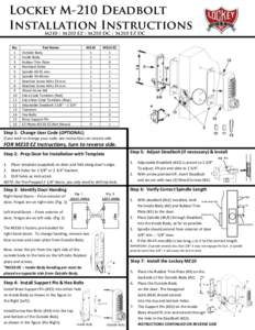 Lockey M-210 Deadbolt Installation Instructions M210 | M210 EZ | M210 DC | M210 EZ DC No. 1