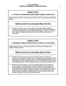 US Government Orbital Debris Mitigation Standard Practices