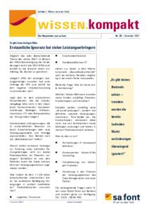 sa.font | Wissen aus einer Hand  WiSSEN.kompakt Nr. 26 | DezemberDer Newsletter von sa.font