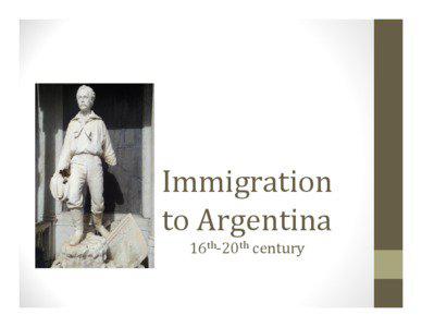 Early Immigration to Argentina