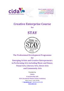 Creative Enterprise Course for STAY  The Professional Development Programme